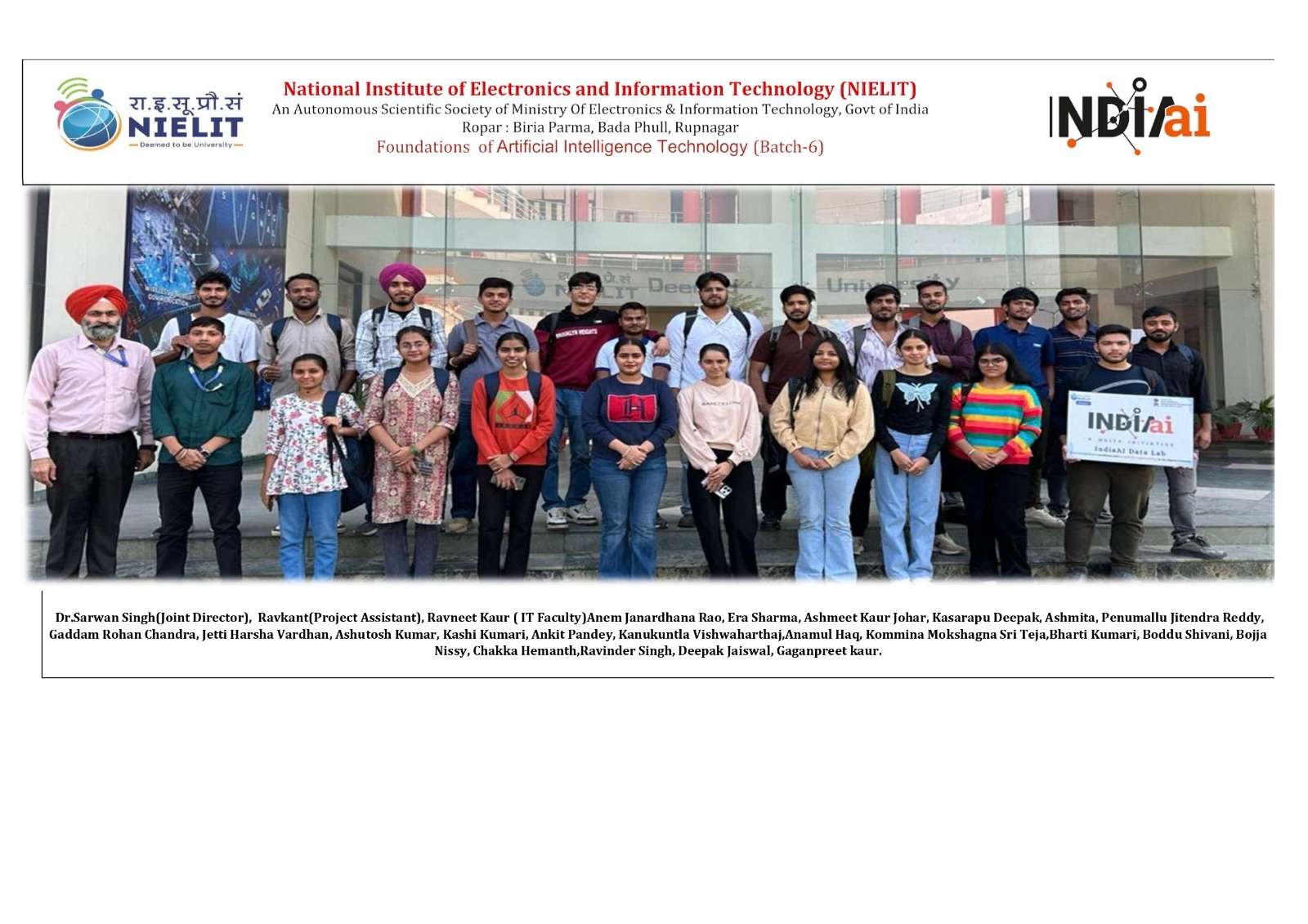 IndiaAI Skill Development — NIELIT Ropar